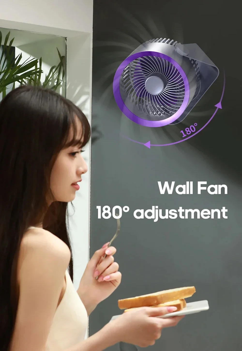 Description Picture 3 of itemMultifunctional Electric Fan Circulator Wireless Portable Home Quiet Ventilator Desktop Wall Ceiling Fan Air Cooler Ceiling Fan