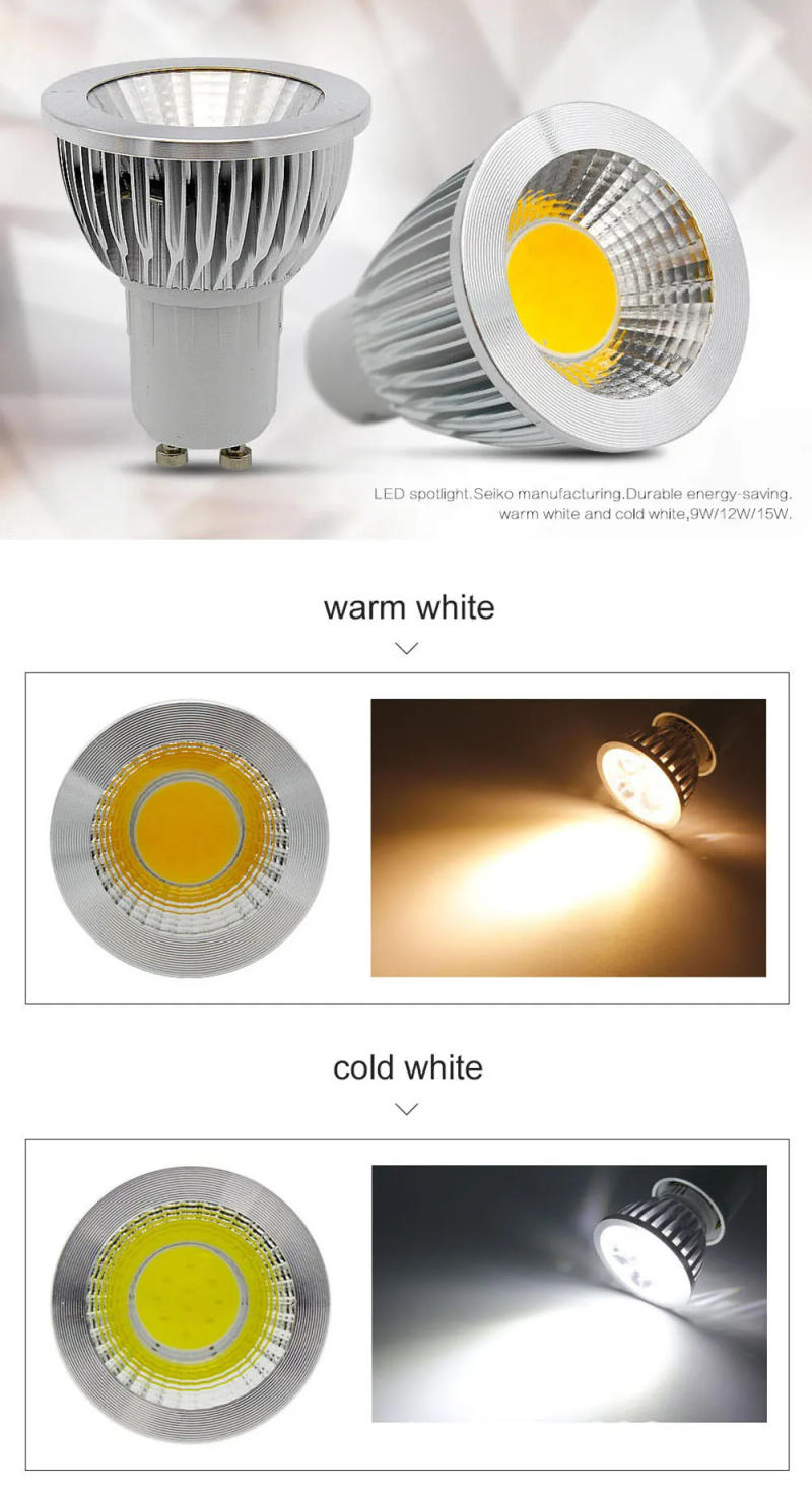 Description Picture 3 of itemLED Spotlight Bulb GU10 Light Led 85-265V AC 3W 5W 7W LED GU10 COB LED lamp light GU10 led light Super Bright