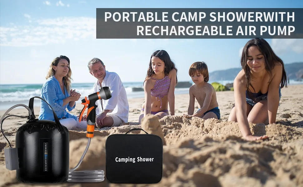 Description Picture 4 of itemPortable Shower,20L Camping Shower Bag with Electric Air Pump,Solar Shower with Hot Water,Camp Shower for Beach Camping Trip