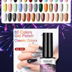 ROSALIND Autumn&Winter Pure Color Nail Gel Polish Hybrid Varnish Semi Permanent Nail Art Soak Off UV Nail Gel Top Base Coat