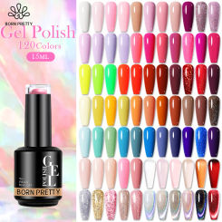 BORN PRETTY 15ml Nail Gel Polish Nude Pink Jelly Gel Glitter Soak Off Gel Nail Polish Varnis Semi Permanent for DIY At Home
