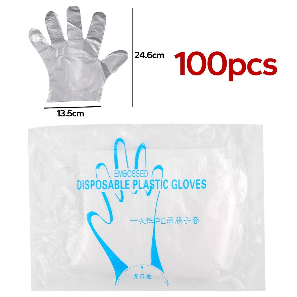 Description Picture 3 of item200-100Pcs Disposable Gloves Transparent Cooking Cleaning Clear Home Kitchen Dishwashing Gloves Waterproof Restaurant Supplies