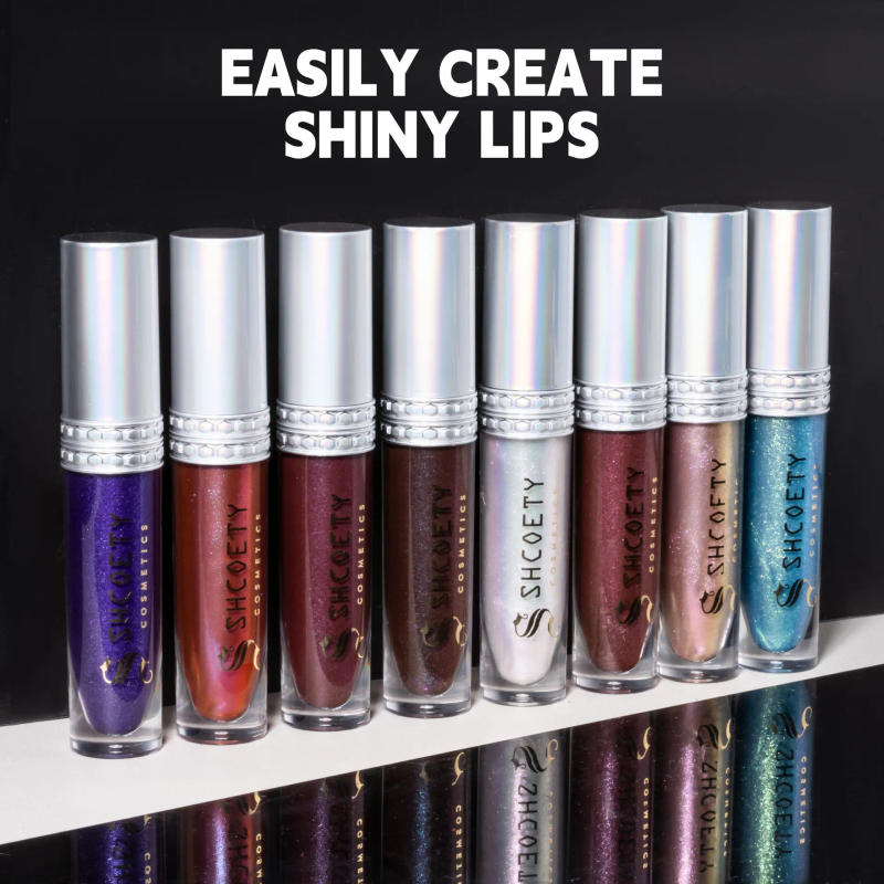 Description Picture 5 of item4 Pcs Lip Glaze Suit Glitter Shimmer Pearlescent Flash Moisturizing Lipgloss Long-lasting Easy To Color Colorful Lip Honey