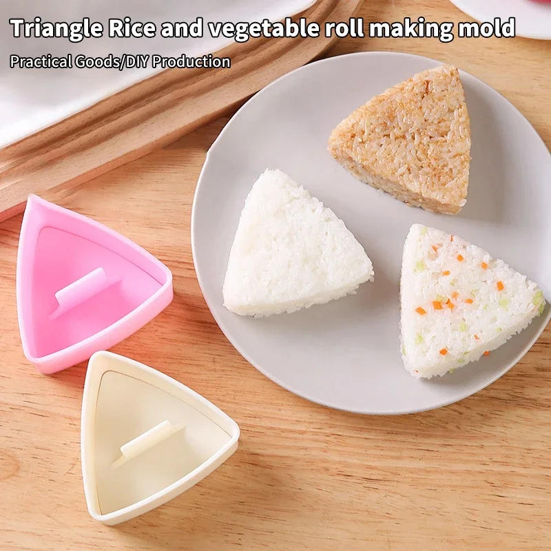 Description Picture 2 of itemFood grade DIY Rice Pressing Tool Sushi Maker Food Press Cartoon Seaweed Rice Grinder Triangle Rice Ball Mold Kitchen Gadgets