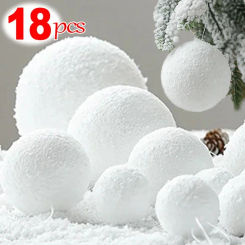 New Christmas Balls Round White Foam Ball Xmas Tree Hanging Pendant Ornaments For Holiday Wedding New Year Party Home Decoration