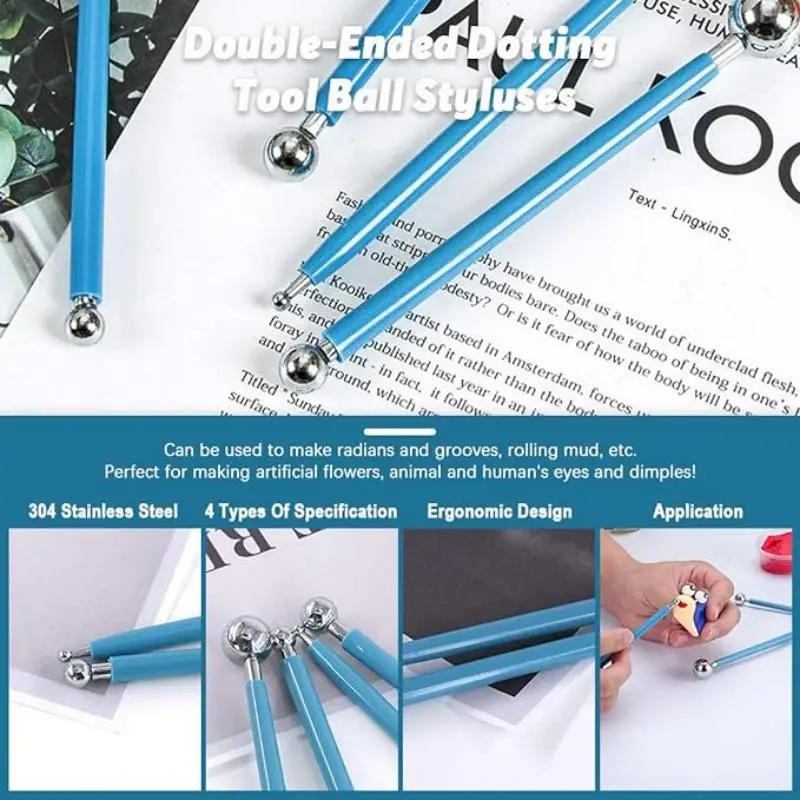 Description Picture 4 of itemdoyes diy polymer Modeling clay cutter tools and supplies ceramics & pottery sculpting craft Tools kit carving Tool accessories