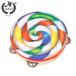 M MBAT 8 Inch Tambourine Colorful Lollipop Hand Held Tambourine Hand Drum Percussion Musical Instrument Children Kids Toy Gifts