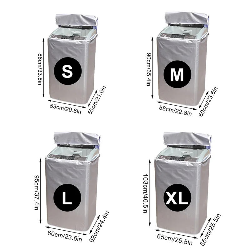 Description Picture 4 of itemS/M/L/XL Washing Machine Dustproof Cover Washable Household Sunscreen Dust Proof Protective Covers Wash Dryer Protection Case
