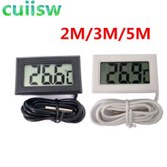1PCS Mini LCD Digital Thermometer indoor outdoor 2M/3M/5M Meters with remote sensor for car