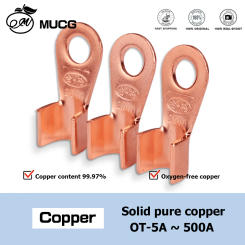 OT 5A~600A Ring or Round Copper Crimp Terminales M6 M8 M10 M12 Lug Cable connector For Wire electrical switch connection cable