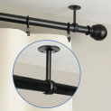 Durable 2Pcs Stainless Steel Curtain Rod Brackets - Easy Wall/Ceiling Install, Versatile Indoor/Outdoor Use