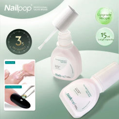 NAILPOP Brush on Nail Glue for Press on Acrylic Artificial Nail Tips Extra Strong Adhesive Professional Fast Drying Glue 15ml