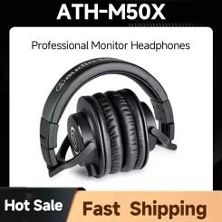 Audio-Technica ATH-M50X Professional studio monitor headphones, professional grade, critically acclaimed, with removable cable