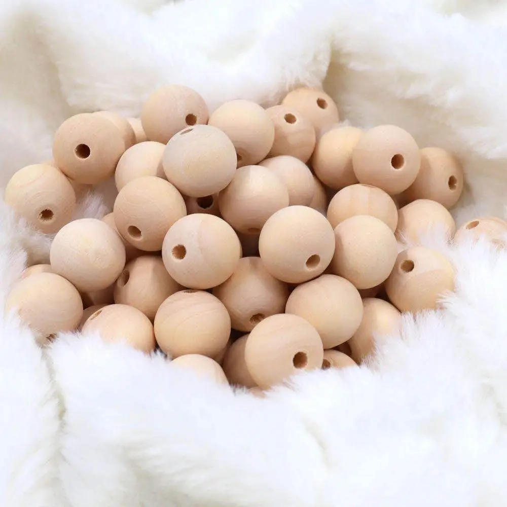 Description Picture 4 of itemWood Beads Natural Round Wooden Loose Beads Wood Spacer Beads for Craft Making Decorations and DIY Crafts 6/8/12/14/18/20/25/30
