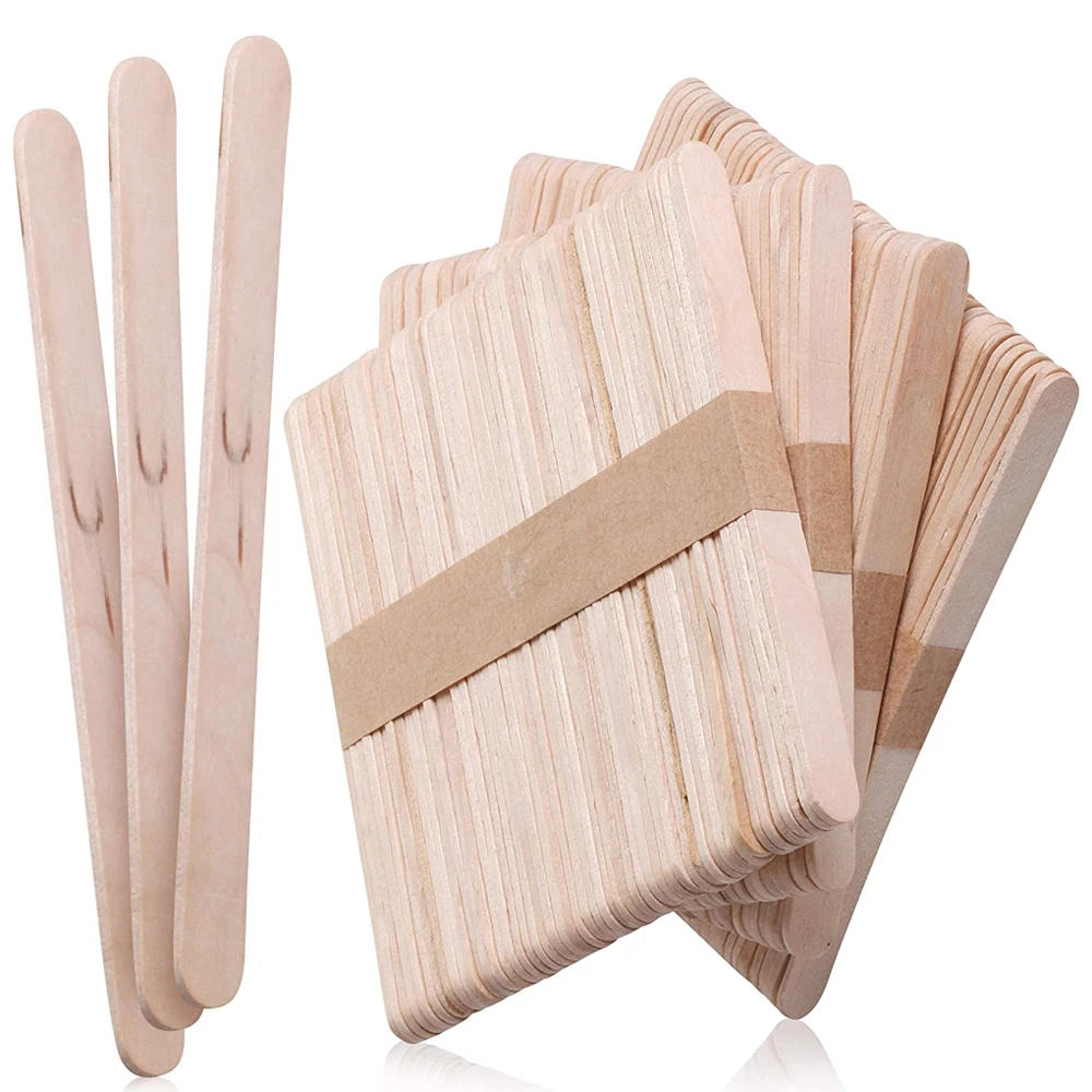 Description Picture 3 of item50PCS Ice Cream Popsicle Sticks Mold Accesorios Natural Wooden Sticks Ice Cream Spoon Hand Crafts Art Ice Cream Lolly Cake Tools