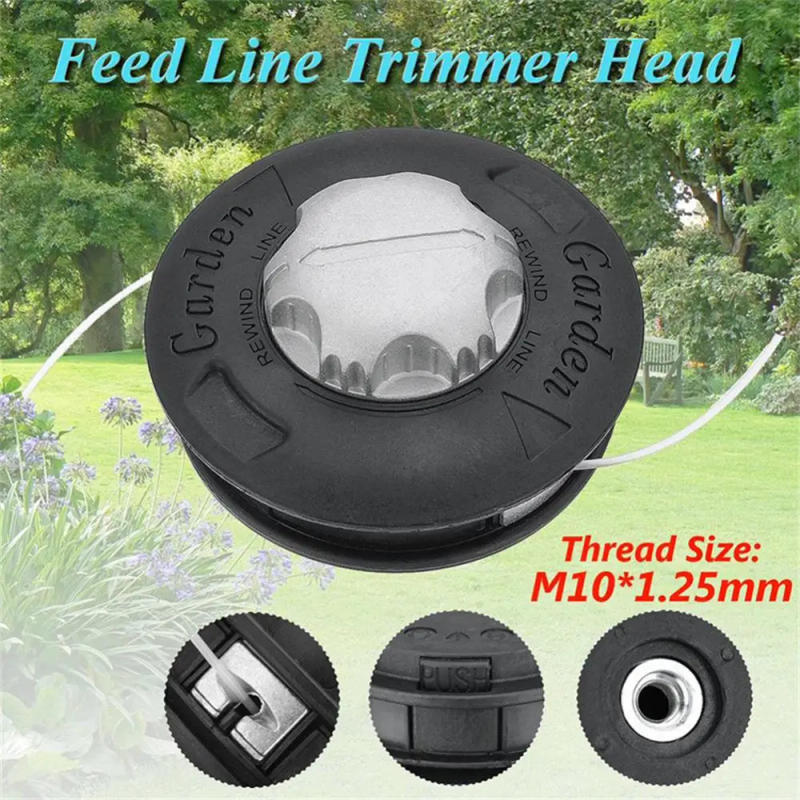 Description Picture 2 of itemUniversal M10 Aluminum Nylon Automatic Grass Trimmer Head Brush Mower Bump Spool 2 Lines Cutter Thread Line String Saw