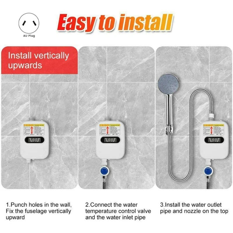 Description Picture 5 of itemDoings!Instant Water Heater Shower Bathroom Faucet Plug Hot Water Heater 3500W Digital Display For Country House