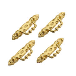 4PCS Antique Cabinet Handles Drawer Knobs Furniture Drawer Ring Pulls Wardrobe Wooden Box Decorative Handles Furniture Hardware