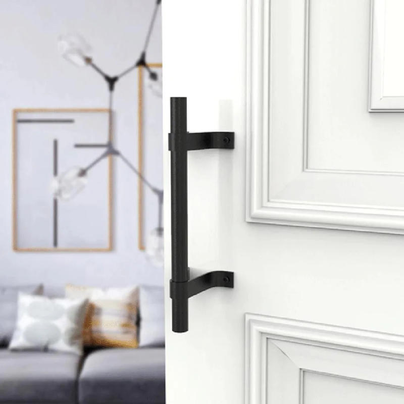 Description Picture 6 of itemHome Door Handle Household Black Carbon Steel Barn Sliding Pull Old Vintage Hardware 19.5cm Knobs Security Safety