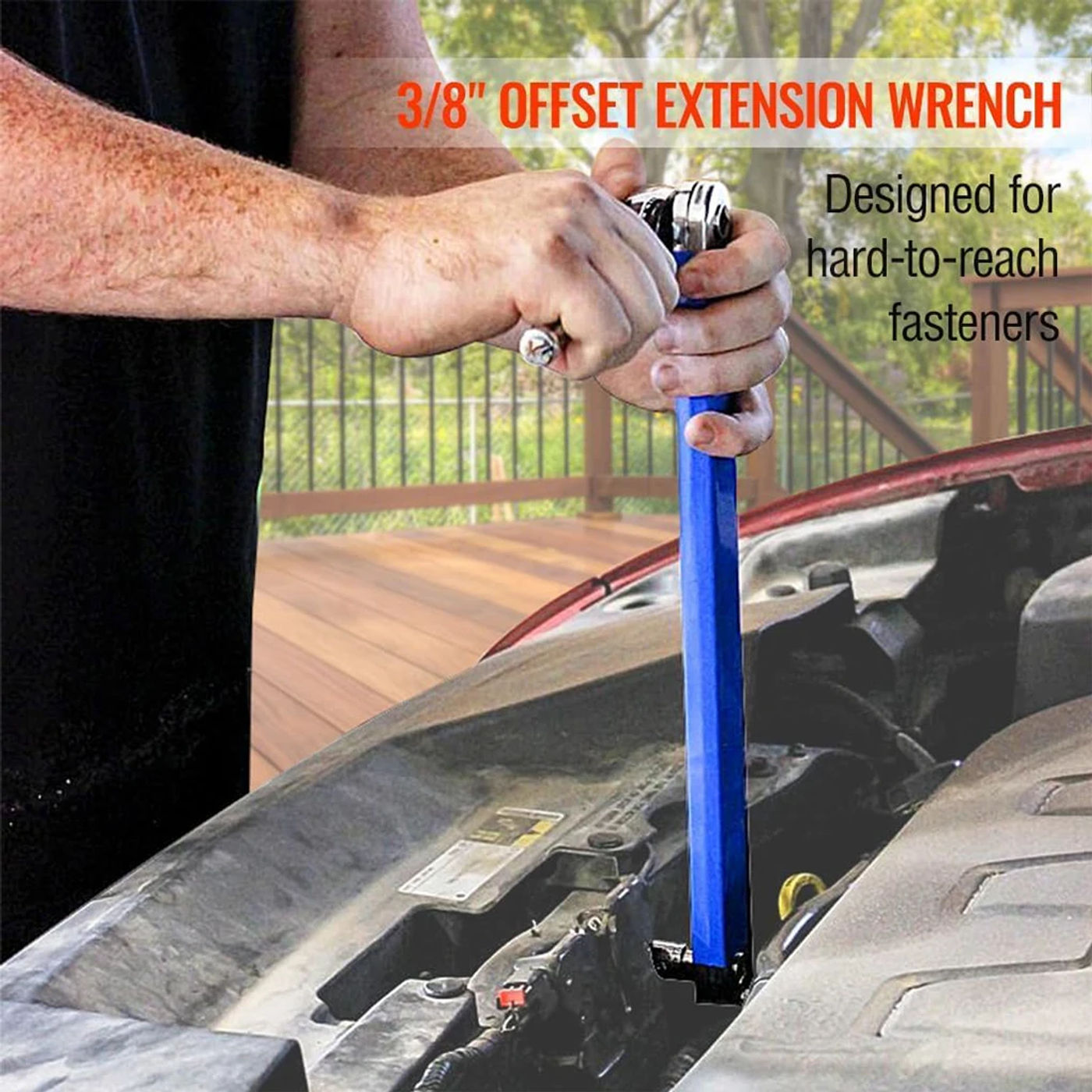 Description Picture 4 of itemOffset Extension Wrench Wrench Tool Hand Tool 1/4 And 3/8 Square Drive Adapters Easy To Adjustable With Storage