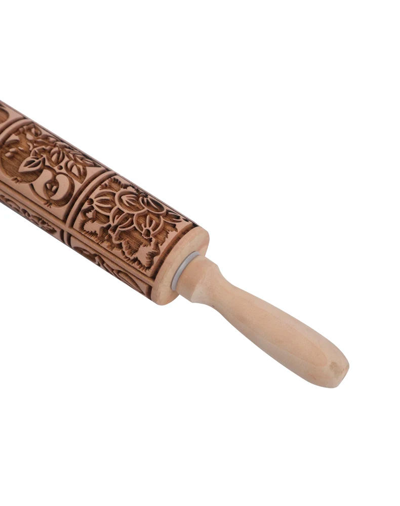 Description Picture 3 of itemPottery Art Wood Texture Roll Relief Tree Stone Flower Pattern Embossed Rod Mud Rolling Pin DIY Ceramic Pottery Tools Mud Roll