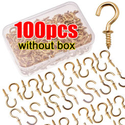 50/100pcs Mini Ceiling Screw Hooks Iron Hanger for Outdoor String Lights Hanging Plants Mug Arts Decorations Cup Extend Hooks