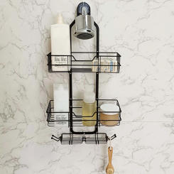 Metal Hanging Shower Caddy Large Capacity Bathroom Shower Organizer for Bathroom Kitchen & Living Room B88