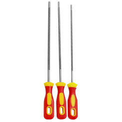 3pc/Set Durability Metal Chainsaw Chain Sharpener 4/4.8/5.5mm Round File,for 3/8" Chain Maintenance Garden Hand Tool