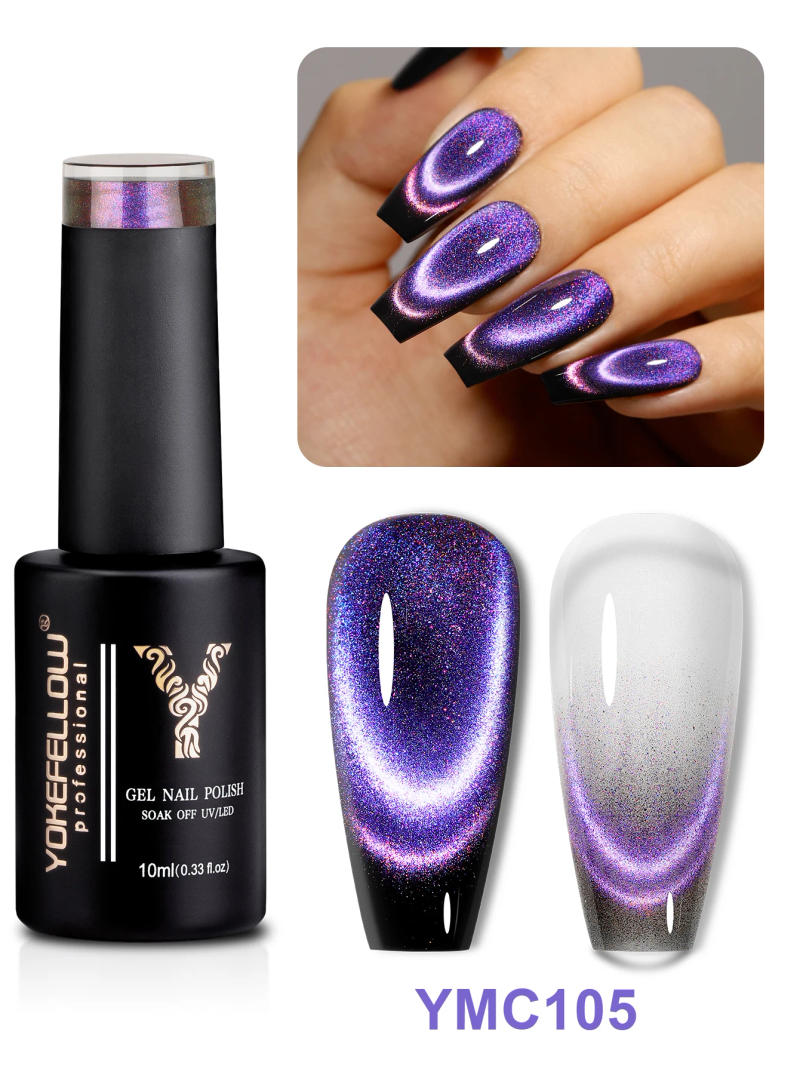Description Picture 3 of itemYOKEFELLOW 10ml Green Blue Dream Cat Magnetic Gel Nail Polish Semi Permanent Soak Off UV LED Manicure For Nail Art Gel Varnish