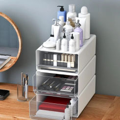 Stackable Storage Bin Drawers Desk Storage Boxes For Home Organizer Plastic Storting File Cabinet Office Desks Drawer Organizer