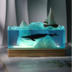 Ocean Animals Interaction Theme Organism Resin Table Light Creactive Art Decoration Lamp Beautiful Night Light  USB Charge
