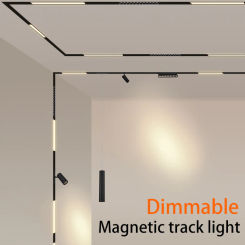 Saiyo LED Magnetic Track Light Dimmable Recessed Rails System Black Lighting Fixture Smart Spotlight Floodlight Pendant Lamp