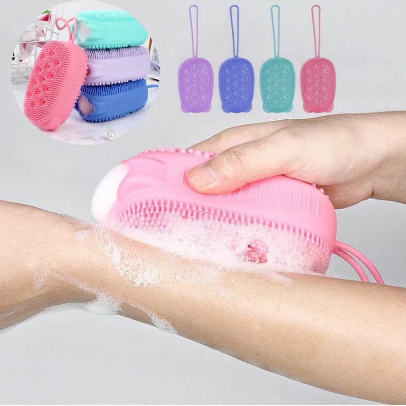 Description Picture 3 of itemShower Cleaning Bath Brushes Body Scrubber Silicone Double-sided Use Massage Relax Bath Shower Brush Cleaner Cleaning Tool