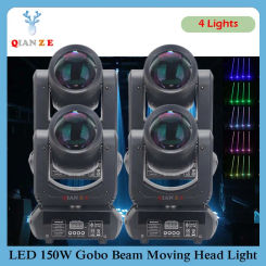 4Pcs LED Moving Head 150W Beam Flightcase Spot 18 Rotating Prisms Dmx Stage Effect Light Disco Dj Bar Wedding Club Gobo Fixture