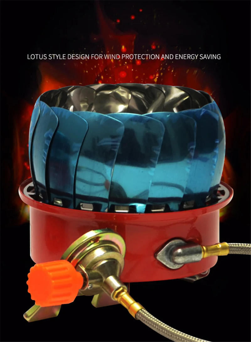 Description Picture 4 of itemCamping Windproof Gas Stove Portable Folding Mini Outdoor Cooking Lotus Stove Tourist Burner Hiking Picnic Cooker Equipment