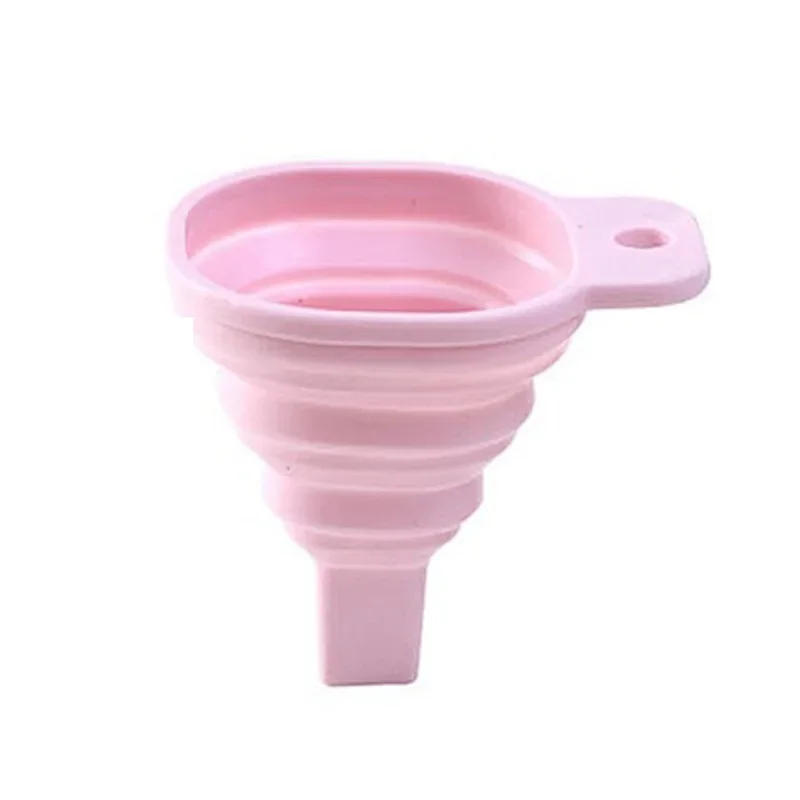 Description Picture 5 of itemNovelty Silicone Folding Funnel Telescopic Long Collapsible Style For Household Liquid Dispensing Kitchen Gadgets Pink