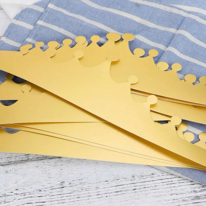 Description Picture 6 of item12PC Paper Crown Hats Party Supplies For Costume Bridal Shower Gold For Birthday Party Baby Shower Festive Party Supplie 19.5cm