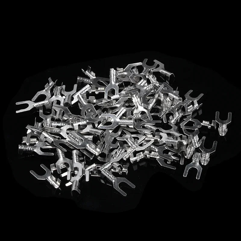 Description Picture 4 of item100pcs Y-Shape Terminal - 3.2mm & 4.2mm Fork Spade Terminal Lug, Bare Cold-Pressed Crimp Connectors, Y-Type Wire Connectors