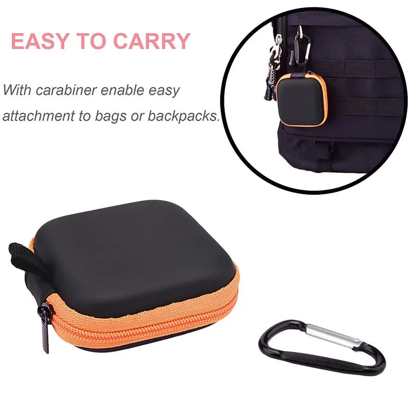 Description Picture 5 of item1pcs Portable Zipper Earphone Bag Coin Purse Headphone USB Cable Case Carrying Line USB Data Cable Storage Box Organizer 7.5cm