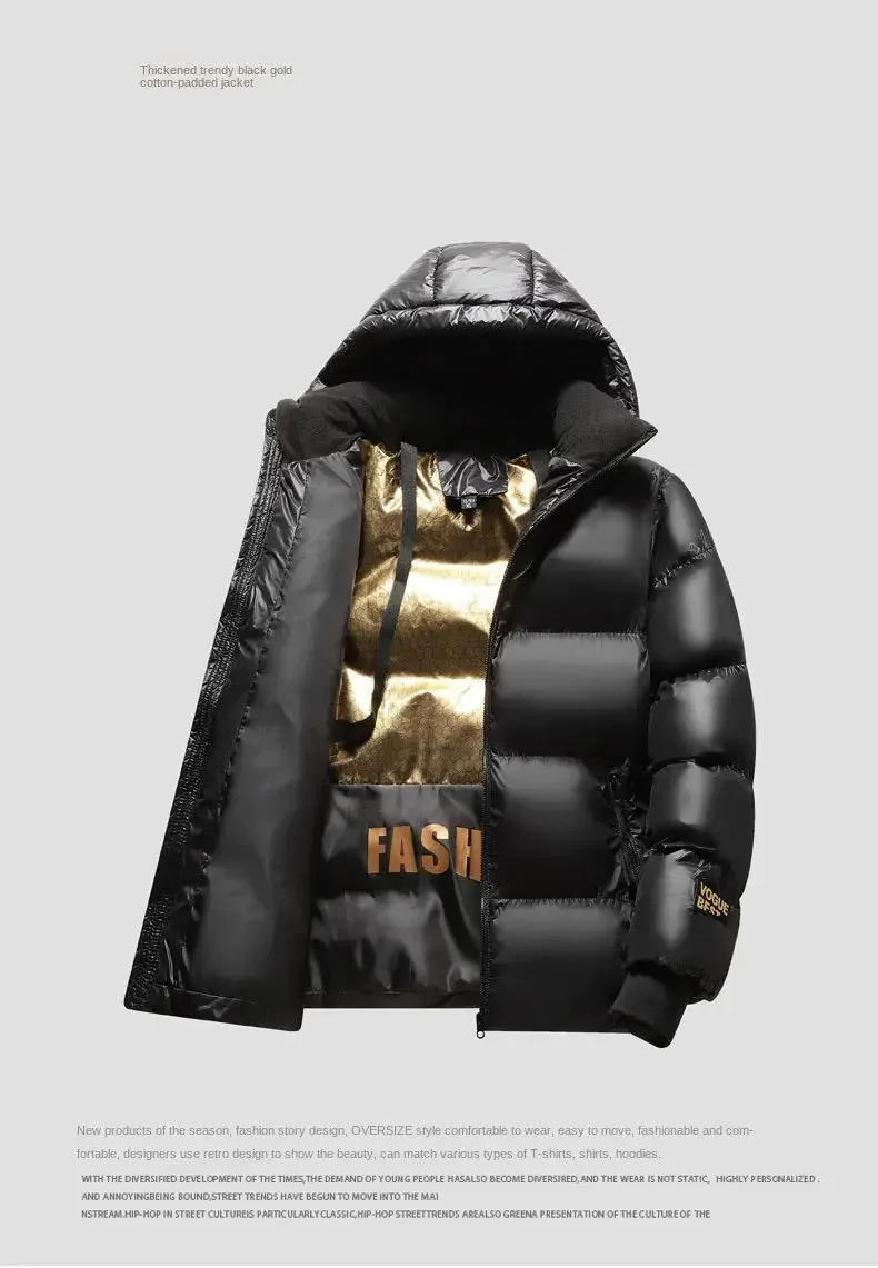 Description Picture 2 of itemHigh Quality Luxury Men's Winter Fashion Casual Thicken Jacket Cotton Parka Coats Hooded Windproof Warm Plus Trend Men Clothing