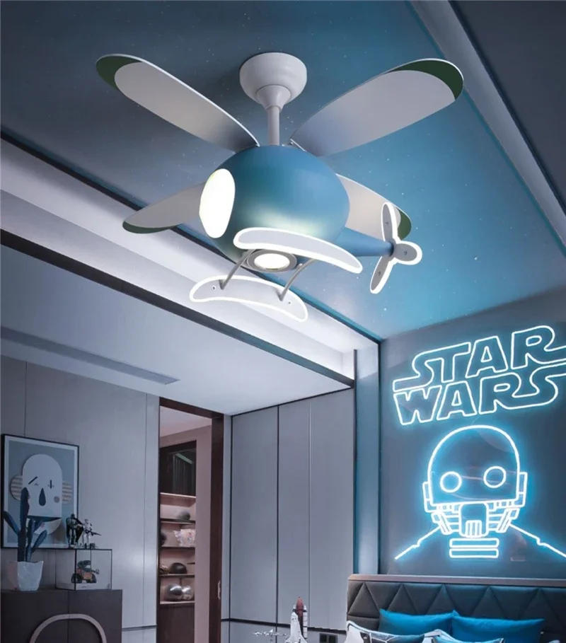 Description Picture 6 of itemCartoon LED Ceiling Lamp Helicopter Fan Chandelier for Children's Room Living Room Bedroom Home Indoor Lighting Fixture Luster