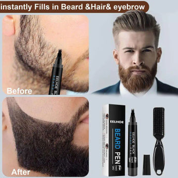 Beard Pen For Men Beard Filling Pen Kit Barber Pencil Enhancer Brush Waterproof Beard Coloring Tools Black Brown Gifts For H6Z0