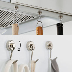 2Pcs Strong Magnetic Hooks Practical Load Bearing Hook Multi-purpose Storage For Home Kitchen Bar Storage Coat Key Cup Hanging