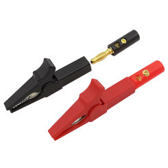 1Pair Red Black 55mm Alligator Clip + 4mm Banana Plug Probe Cable Test Clips Battery Socket