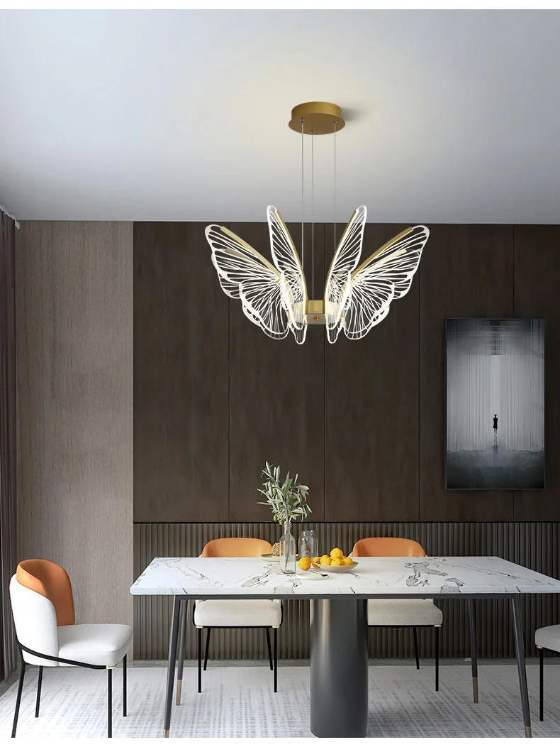 Description Picture 6 of itemMorden LED Butterfly Ceiling Chandeliers Luxury Pendant Lamps For Living Room Bedroom Home Decor Hanging Lights Luster Fixtures