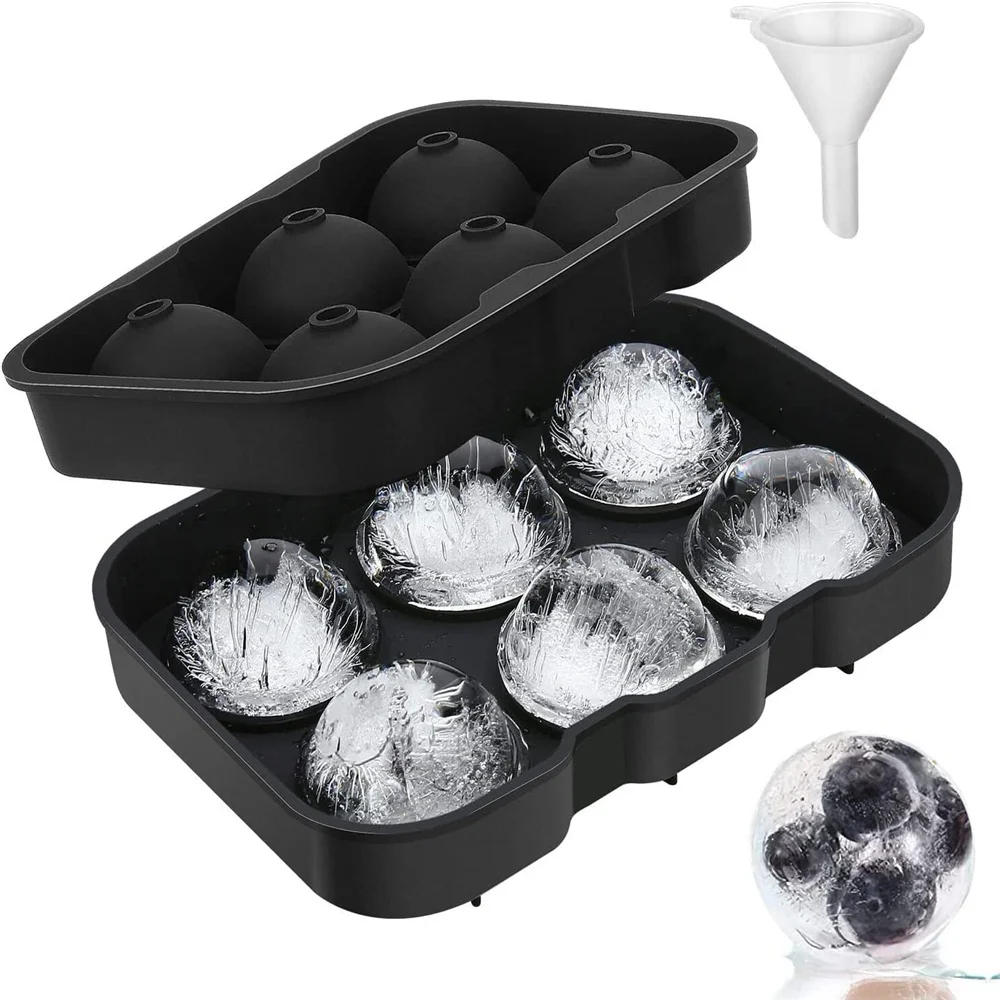 Description Picture 5 of itemIce Ball Maker Molds Silicone Sphere Ice Tray with Funnel 1.8inch Round Reusable Ice Ball Form for Cocktail Whiskey Tool