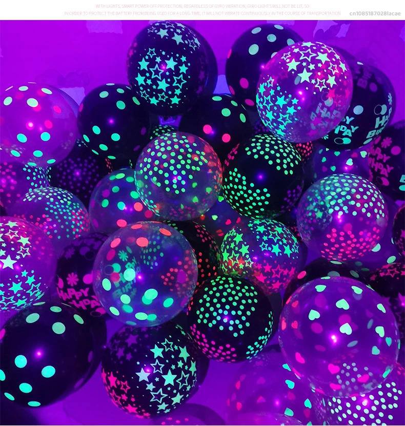 Description Picture 2 of item10Pcs 12Inch Fluorescent Balloons Neon Glow Latex Balloons Wedding Birthday Party Decor Glow Baloon Baby Shower Kids Gifts