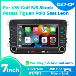 Navifly 2 DIN 7" carplay+auto Multimedia Player for VW Passat B6 B7 CC Golf 5 6 CADDY Polo Jetta Skoda seat BT RDS MP5 car radio
