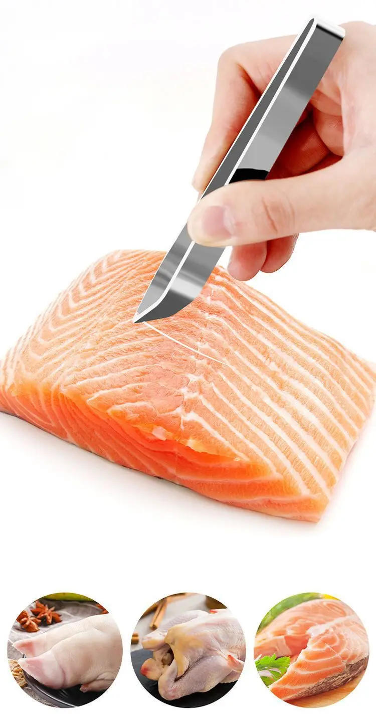 Description Picture 3 of item1pcs 430 Stainless Steel Fish Bone Tweezers Pincer Clip Puller Remover Tongs Fish Bone Plucking Clamp Kitchen Gadgets Tools