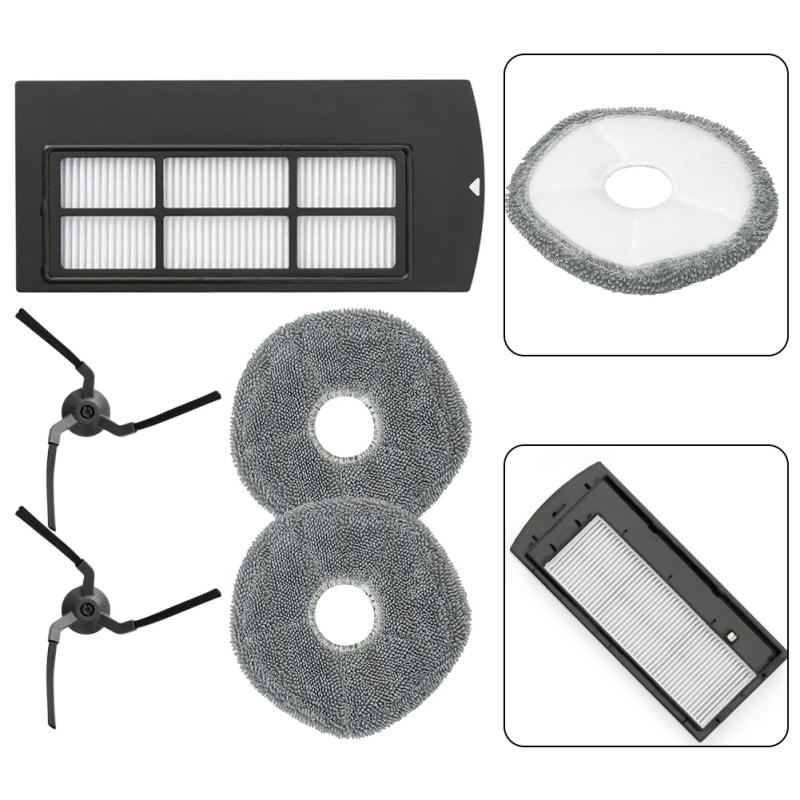 Description Picture 3 of itemSide Brush Filter Mop Cloth Pad For Clean X9 Pro Robot Vacuum Cleaner Parts Appliances Household Cleaning Tool Accessories